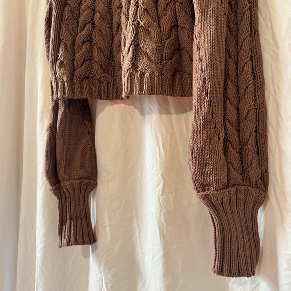 NWOT Free People Sandra Pullover Cable Knit Sweater in Brown - Medium - Picture 8 of 10